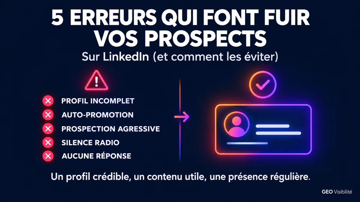 Illustration : les erreurs qui font fuir les prospects sur LinkedIn